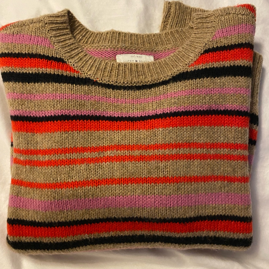Lucky Brand Striped Soft 55 Cotton Sweater